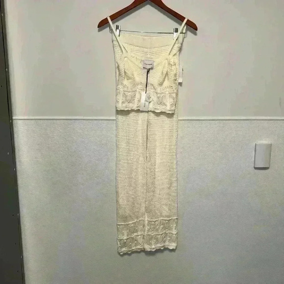 NWT! Pink Rose Crochet Knit Two Piece Set / Size XS / Cream - Picture 5 of 16